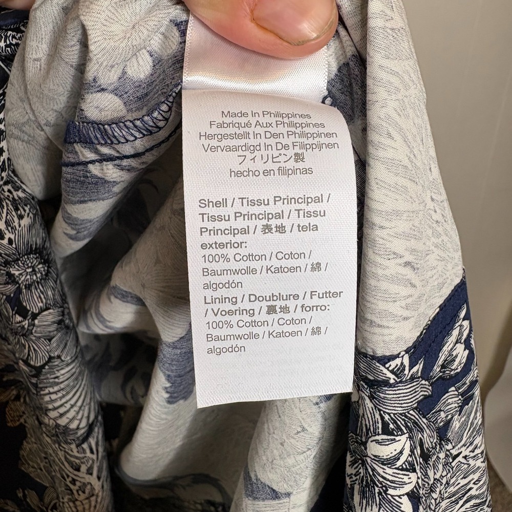 J Crew Collection Gathered Midi Dress 10 Navy Blue Ratti Seashell Coastal - Picture 8 of 11